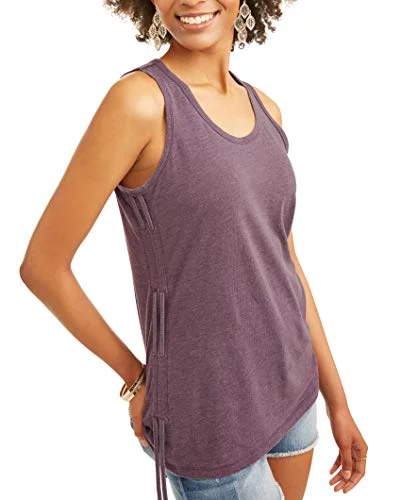 Time and Tru Womens Bungee Tank Top (Heathered Gray, Small 4/6)