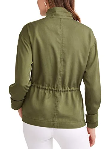 Time and Tru Womens Embroidered Olive Green Utility Jacket (XXX-Large 22) — 2