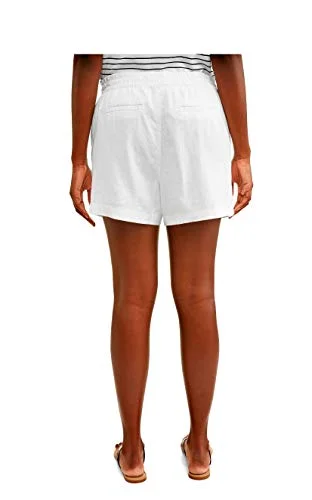Time and Tru Womens Plus Size Relaxed Fit Linen Shorts (XXXL (22), White) — 3