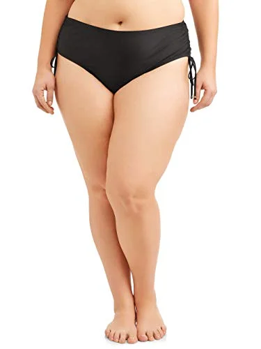 Plus Linen Shorts — women's core ruched brief swimsuit bikin