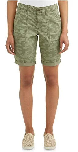Womens Time & Tru Utility Bernuda Shorts (Black, 4)