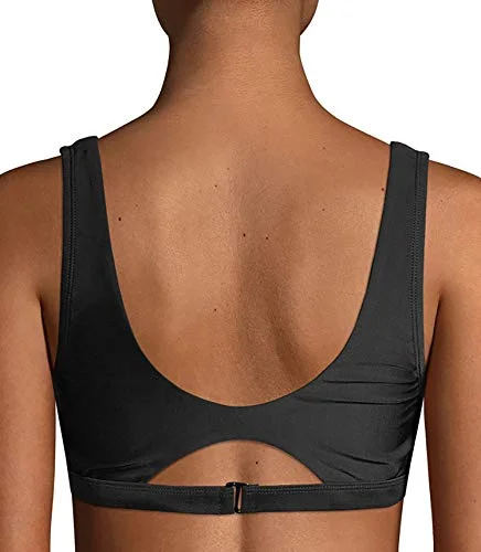 Women's Cutout Bralette Bikini Swimsuit Top, S/CH Black — 2