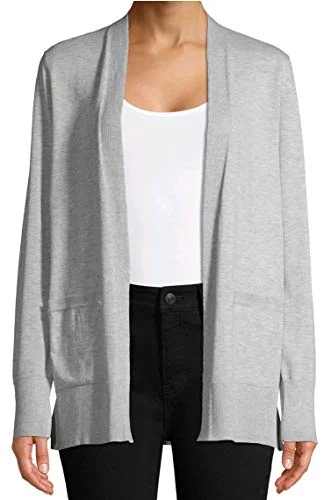 Grey Relaxed Fit Open Front Cardigan - Small