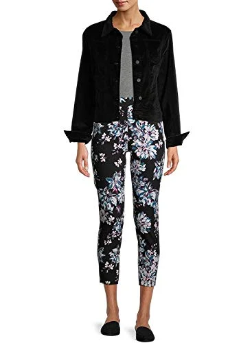Time & Tru Women's Millennium Skinny Pants (6, Black Floral) — 3
