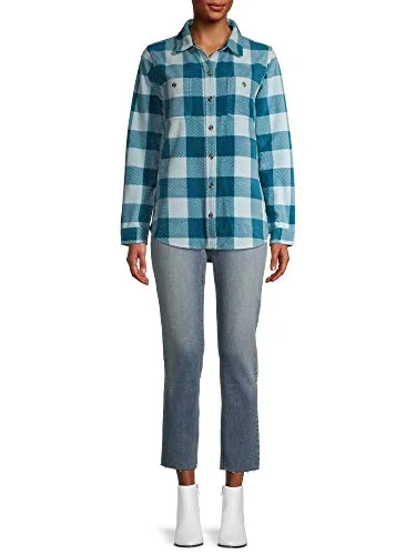 Time & Tru Women's Shirt Jacket (Corsair Check, Large 12/14) — 5