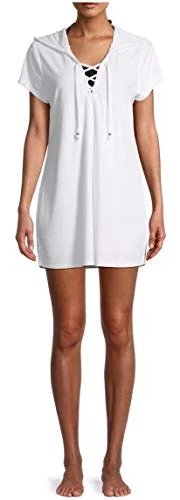 Time and Tru Arctic White Terry Cover Up - Small
