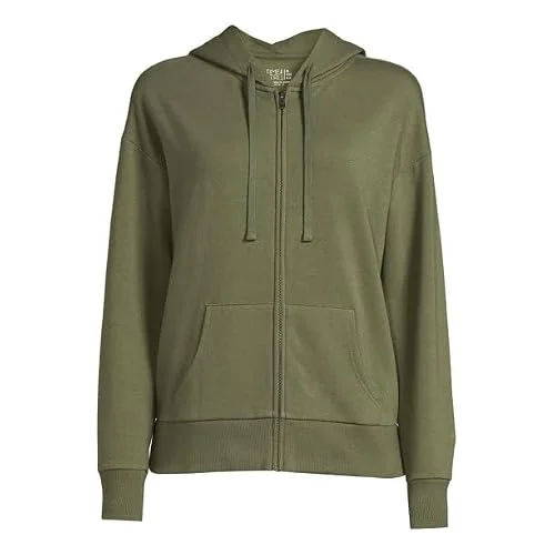Women's Full Zip Hoodie (Green, Medium) — 5