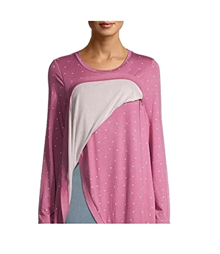 Time and Tru Maternity Nursing Tulip Sweatshirt (Tea Rose, XL), X-Large — 3