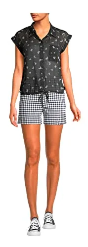 Time and Tru Women's 4" Millennium Short (Blue Cove Gingham, XXL-20) — 2