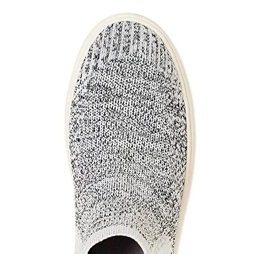 Time & Tru Women's Knit High Top Casual Sneaker Grey (M, Grey, Numeric_9) — 4