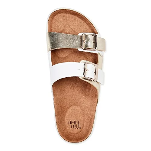 Time and Tru Women's Platform Footbed Sandals (11, Metallic, numeric_11) — 3