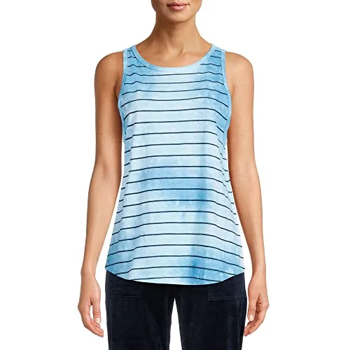 Time and Tru Women's Swing Tank Top (Medium, Blue)