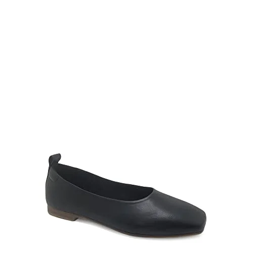 Time and Tru Women's Soft Square Toe Ballet Flats (9.5, Black, Numeric_9_Point_5)