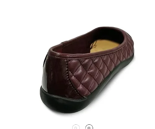 Time and Tru Women's Quilted Ballet Flats (Wine, us_Footwear_Size_System, Adult, Women, Numeric, Medium, Numeric_7) — 4
