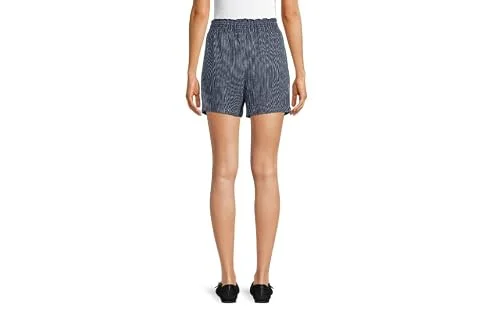 Women's Linen Shorts (as1, Alpha, 3X_l, Regular, Regular, Navy Stripe) — 2
