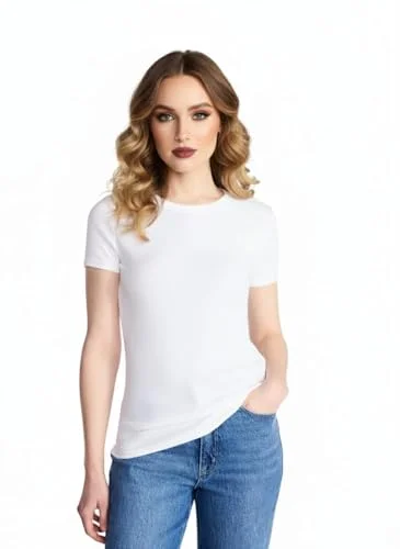 Short Sleeve Ribbed T-Shirt — white)