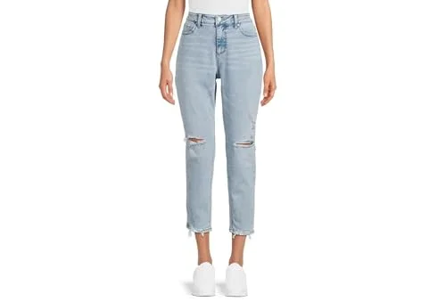 Time and Tru Women's High Rise Mom Jeans (US, Numeric, 18, Regular, Regular, Light Wash)