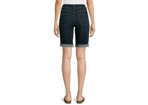 Time and Tru Women's 10" Denim Bermuda Shorts (US, Numeric, 2, Regular, Regular, Dark Wash) — 2