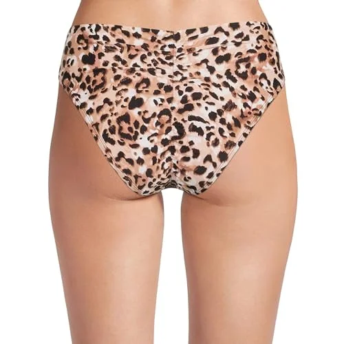 Time and Tru Women's Ruched Cheeky Low Rise Swim Bottom (US, Numeric, 12, 14, Regular, Regular, Brushed Cheetah) — 2