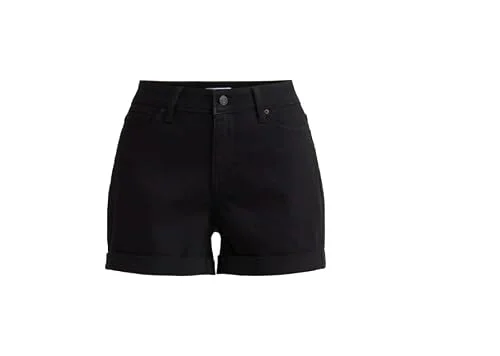 Time and Tru Women's Mid-Rise Denim Shorts (US, Numeric, 4, Regular, Regular, Black) — 4