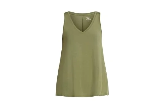 High-Low V-Neck Tank — olive green)